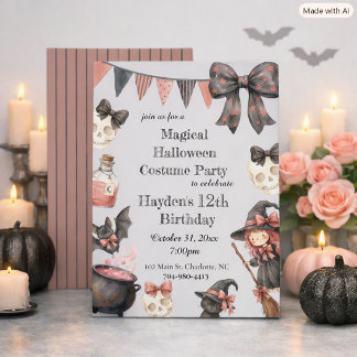 Convite Mágico de Fantasia para Festa de Halloween