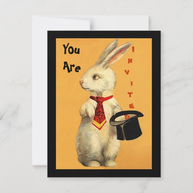 Convite mágico do coelho & do chapéu alto da (Frente)