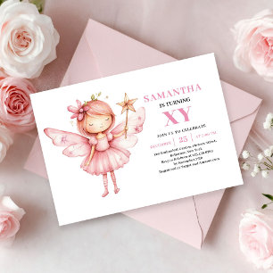 Convite Mágico Rosa para o 8º Aniversário da Menin