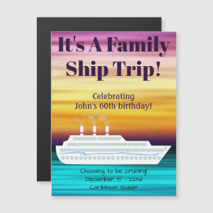 Convite Magnet da Porta do Tema Sunset do Navio de Cruzeir