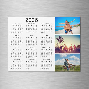 Convite Magnet de Calendário 2026 para Colagem de Fotos Pe