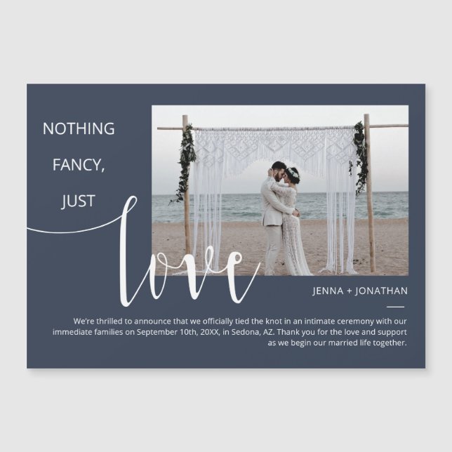 Convite Magnet de Fotografia Mínima de Script Clássico do  (Frente)