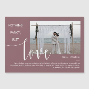 Convite Magnet de Fotografia Mínima de Script Moderno Roxo