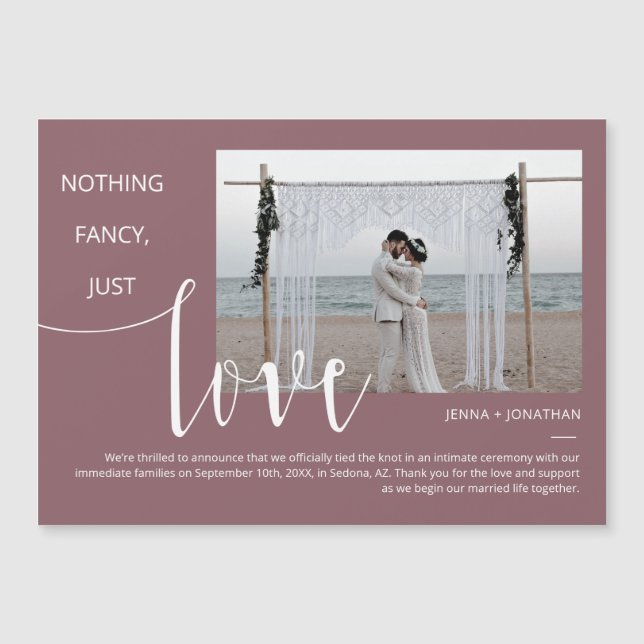 Convite Magnet de Fotografia Mínima de Script Moderno Roxo (Frente)