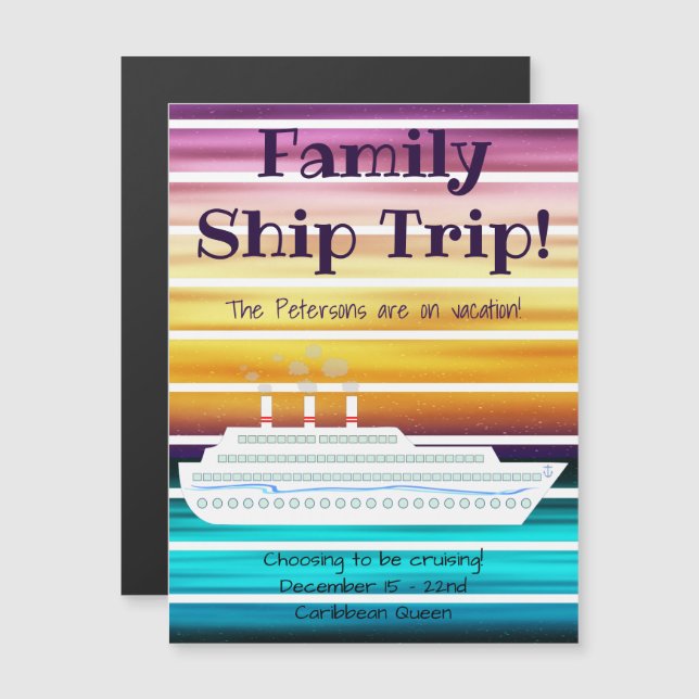 Convite Magnet de Portas Solares para Navios de Cruzeiro (Frente/Verso)