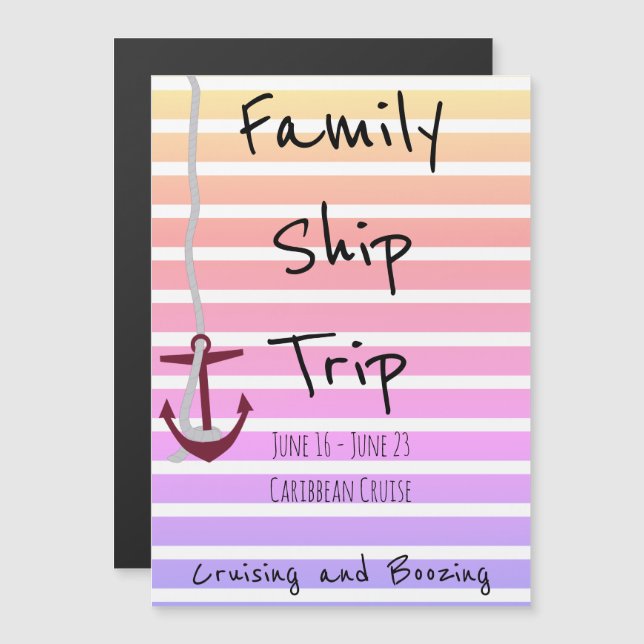 Convite Magnet Personalizado para o Cruise Stateroom (Frente/Verso)