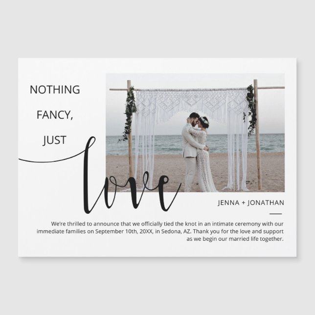 Convite Magneta de Fotografia Mínima de Script Simples Clá (Frente)