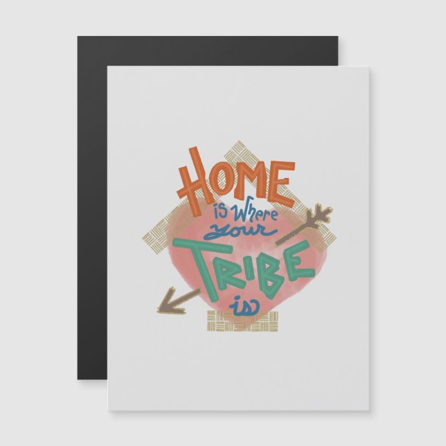 Convite Magnete fino da família de amigos (Frente/Verso)