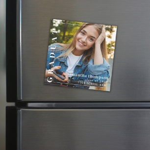 Convite Magnética de Fotos Simples e Moderna do formando