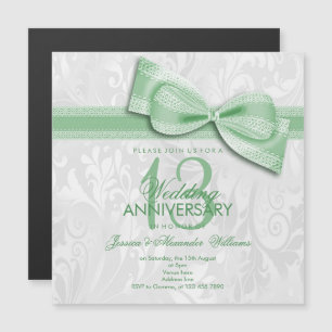 Convite Magnético 13º Aniversário de Casamento com Renda Damasko e A