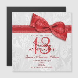 Convite Magnético 13º Aniversário de Casamento de Renda Damasko e La