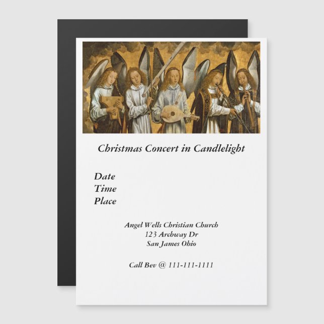 Convite Magnético Angel Musicians c1480 (Frente/Verso)