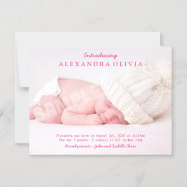 Convite Magnético Anúncio personalizado de nascimento de foto de beb