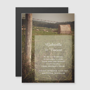 Convite Magnético Casamento da Fazenda do País das Pastagens Verdes