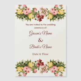 Convite Magnético de Casamento Jardim Floral Vibra