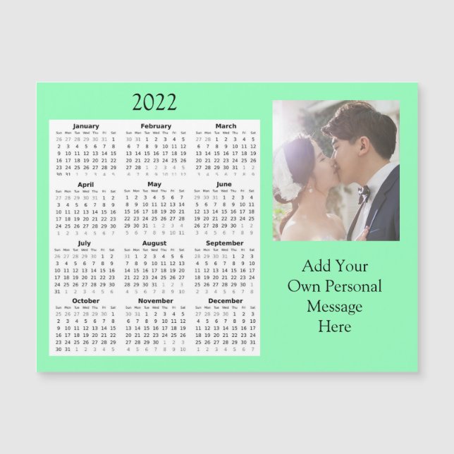 Convite Magnético de Foto de Casamento Calendário  (Frente)