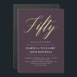 Convite Magnético Elegância Simples | Faux Dourado 50º Aniversário<br><div class="desc">Elegância Simples | Faux Dourado 50º Aniversário por Eugene Designs.</div>