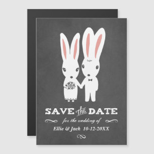 Convite Magnético Estilo de Quadro de Conversação Bunnies Salve a Da