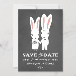 Convite Magnético Estilo de Quadro de Conversação Bunnies Salve a Da