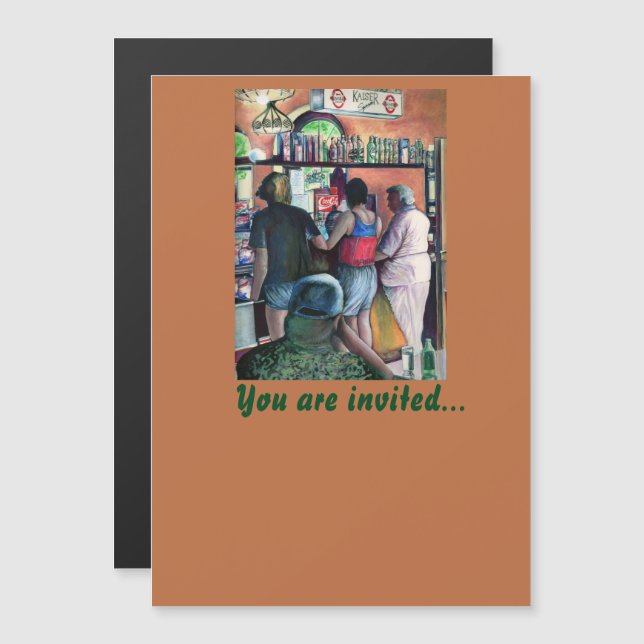 Convite Magnético Golf Buffe, Budapeste (Frente/Verso)