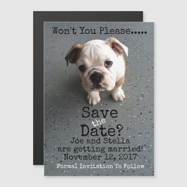 Convite Magnético Guardar A Data Magnética (Frente/Verso)