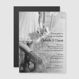 Convite Magnético Noiva, Boots do Cowboy e Casamento do Campo de Gir