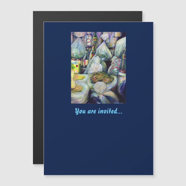 Convite Magnético Os aromas secos por sol de Singapura (Frente/Verso)