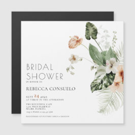 Convite Magnético para Chá de Noiva Floral Boho co