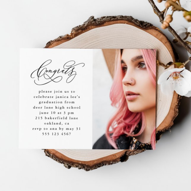 Convite Magnético para Graduação de Fotos em Scrip (Criador carregado)