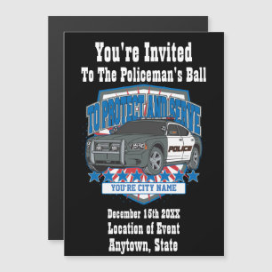 Convite Magnético Personalizável Editável Qualquer Carro de Polícia 