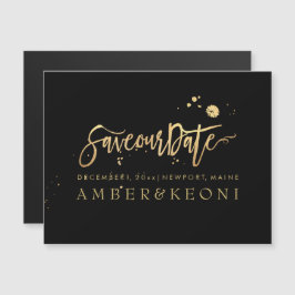 Convite Magnético PixDezines Salve nosso script Dourado de Data/Na m