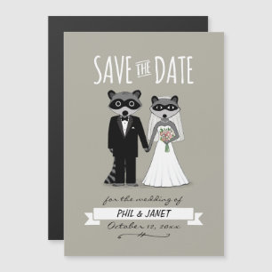 Convite Magnético Raccoons Wedding Date