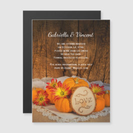 Convite Magnético Rustic Pumpkins Fall Barn Weding Save the Date
