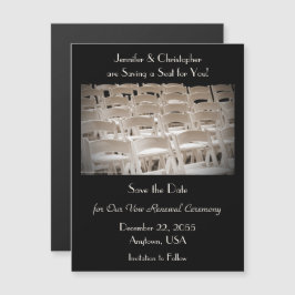Convite Magnético Salve a data Sepia Vow Reneways Chairs Magnet