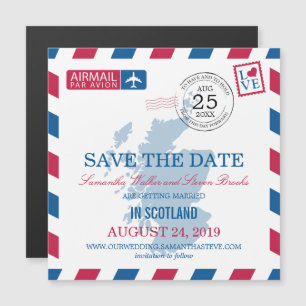 Convite Magnético Scotland Airmail Save the Date