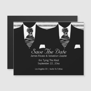Convite Magnético Sr. e Sr. Suit e Tie Gay Salvem a Data Casamento