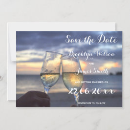 Convite Magnético Sunset Magnético No Casamento Da Praia Salvar A Da