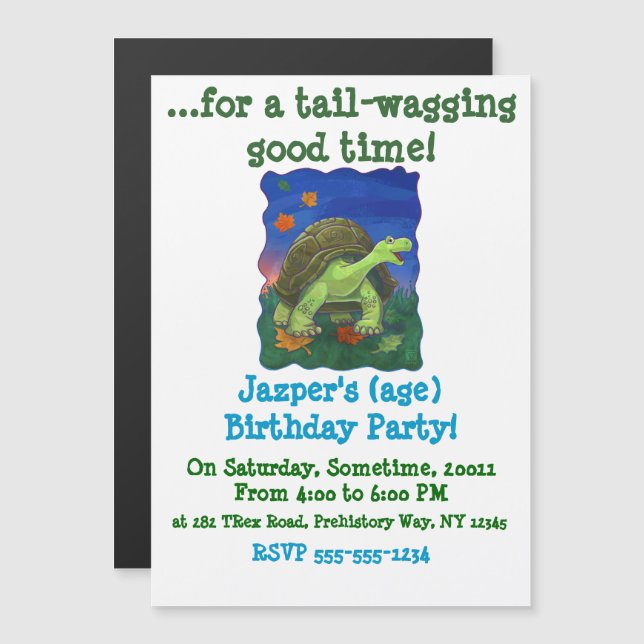 Convite Magnético Tortoise Stationery (Frente/Verso)