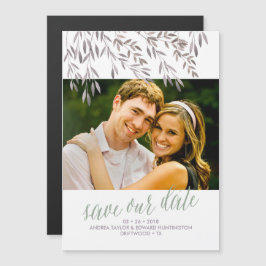Convite Magnético Um Casamento de Flor Selvagem Salvar a Data