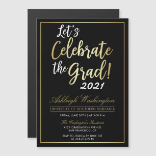 Convite Magnético Vamos Celebra O Formando! Graduação a preto Do