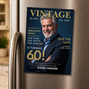 Convite Magnético Vintage 60 Salve a Data