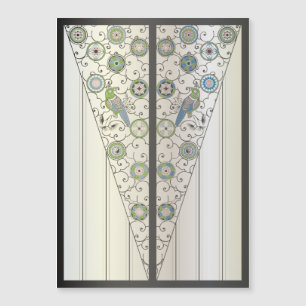 Convite Mah Jongg Art Deco Magnet Card