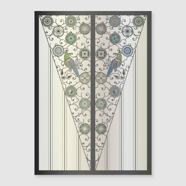Convite Mah Jongg Art Deco Magnet Card (Frente)