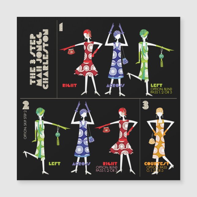 Convite Mah Jongg Charleston Flat Magnet (Frente)