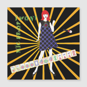 Convite Mah Jongg Mic Drop Magnet Card