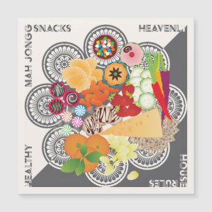 Convite Mah Jongg Snacks Magnet Card