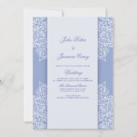 Convite Mandala Azul e Branco