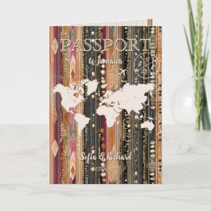 Convite Mapa de Passaporte de Destino de Casamento em Códi