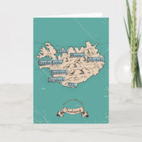 Mapa de viagem ilustrado Islândia