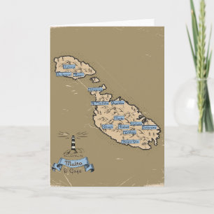 Convite Mapa de viagem ilustrado Malta